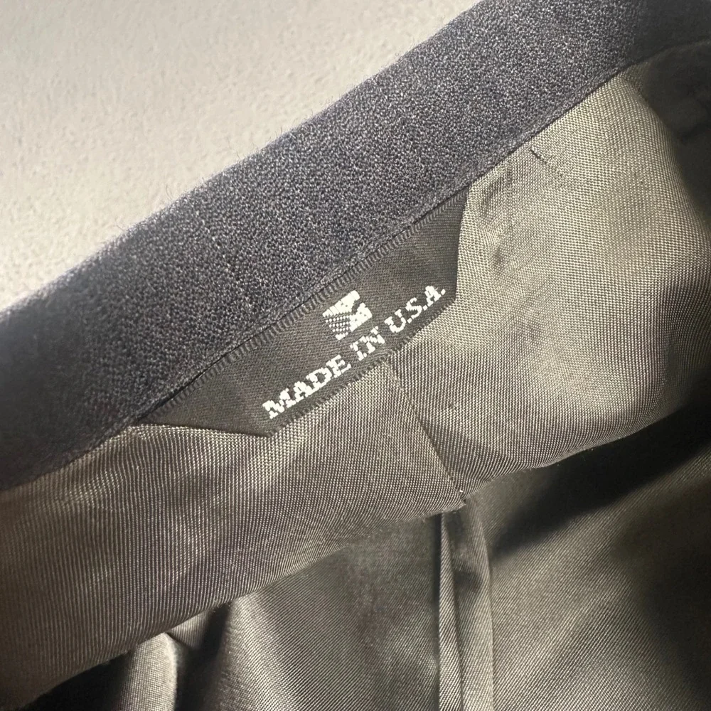 Chaps Ralph Lauren Mens Blazer Charcoal Gray Pinstripe Virgin Wool USA Made